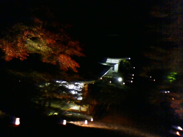 神護寺夜間特別拝観の試験点灯。